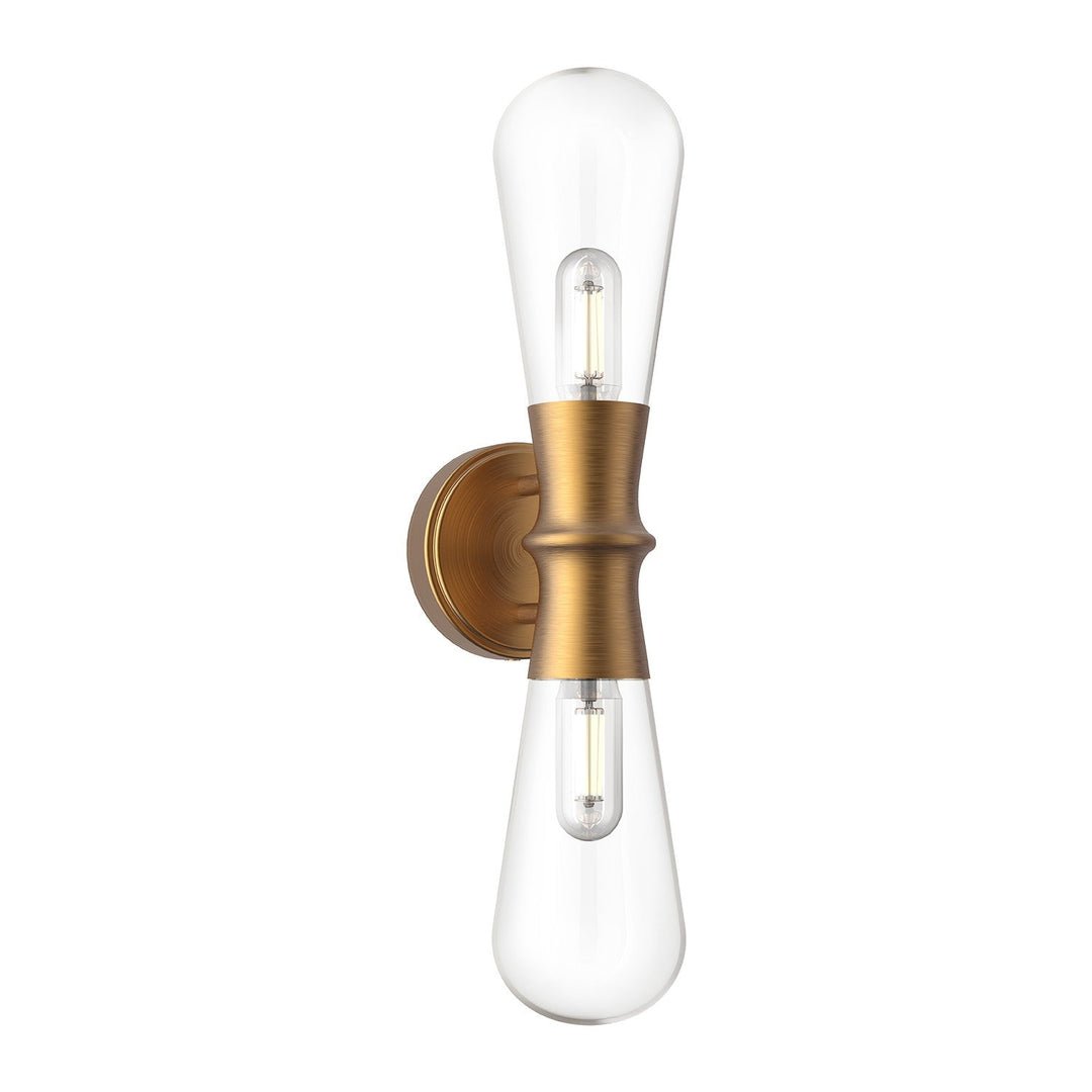 Marcel Two Light Wall Sconce in Aged Gold Alora Canada