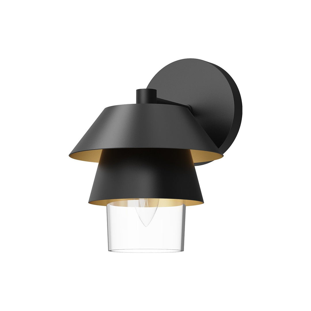 Tetsu One Light Wall Sconce in Matte Black/Clear Glass Alora Canada