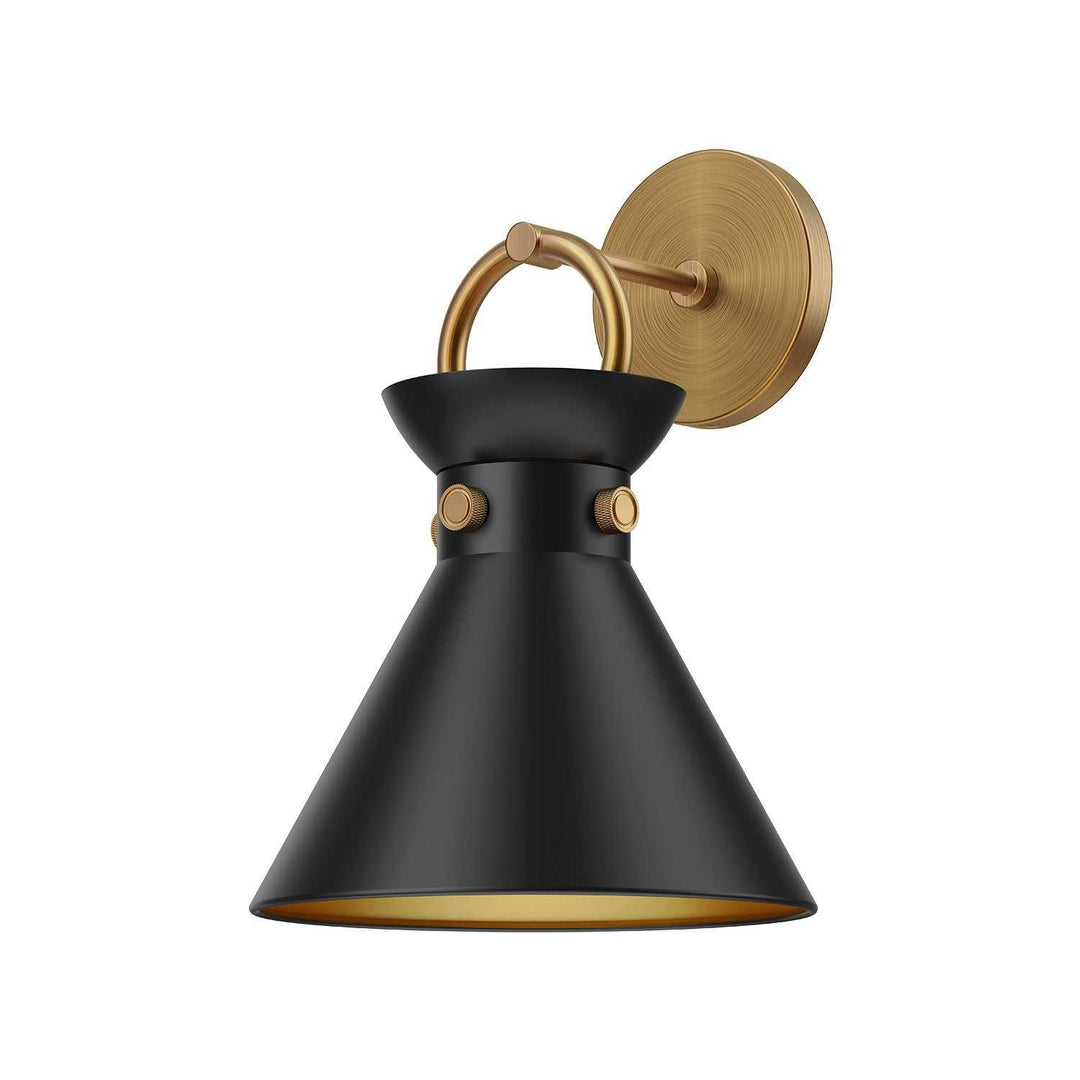 Emerson One Light Wall Sconce in Aged Gold/Matte Black Alora Canada