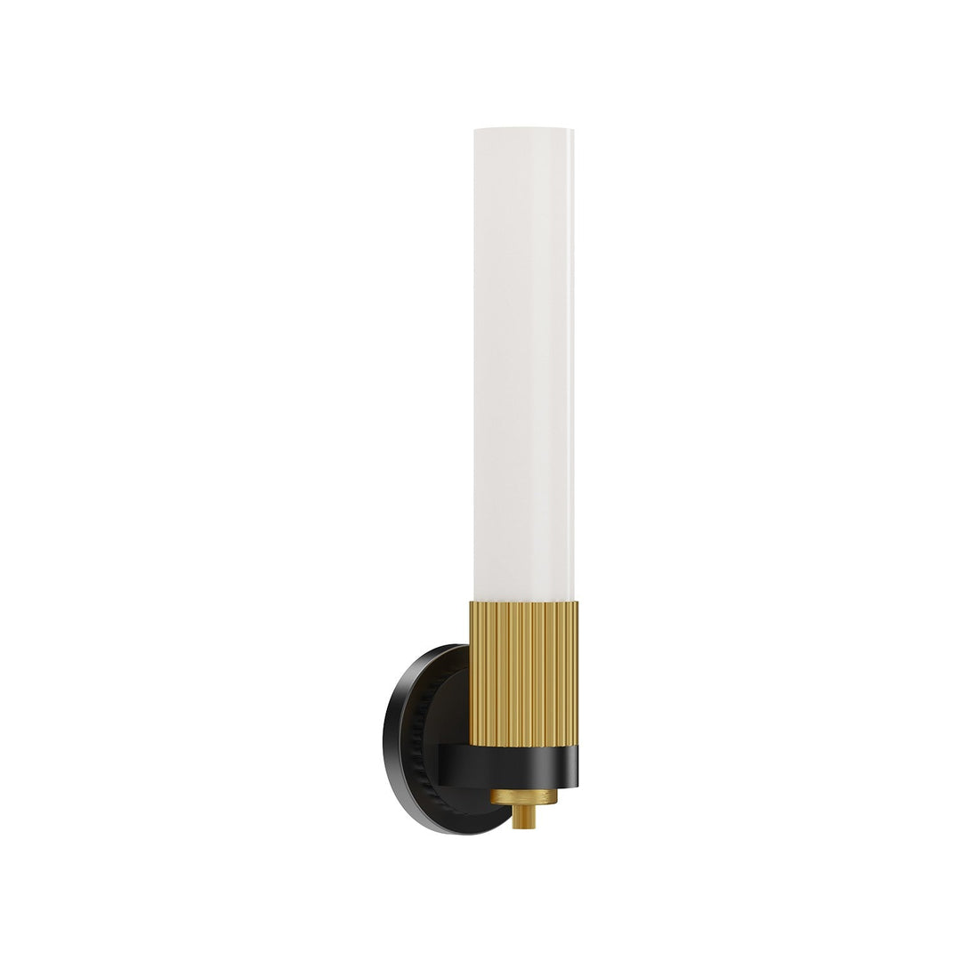 Rue One Light Wall Sconce in Matte Black/Brushed Gold Alora Canada