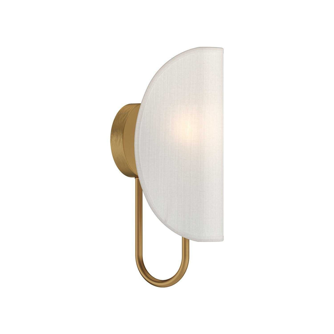 Seno One Light Wall Sconce in Aged Gold/White Cotton Fabric Alora Canada