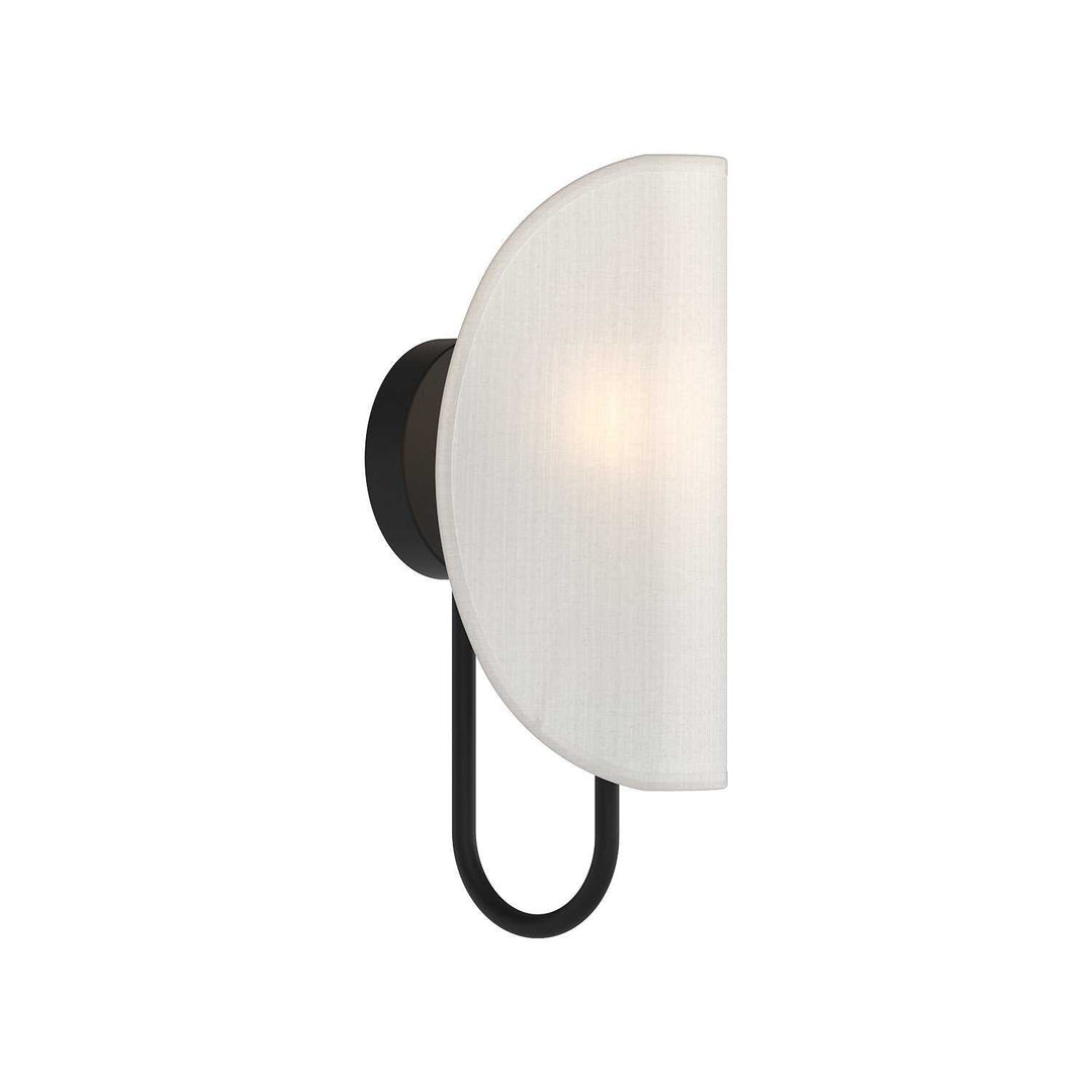 Seno One Light Wall Sconce in Matte Black/White Cotton Fabric Alora Canada