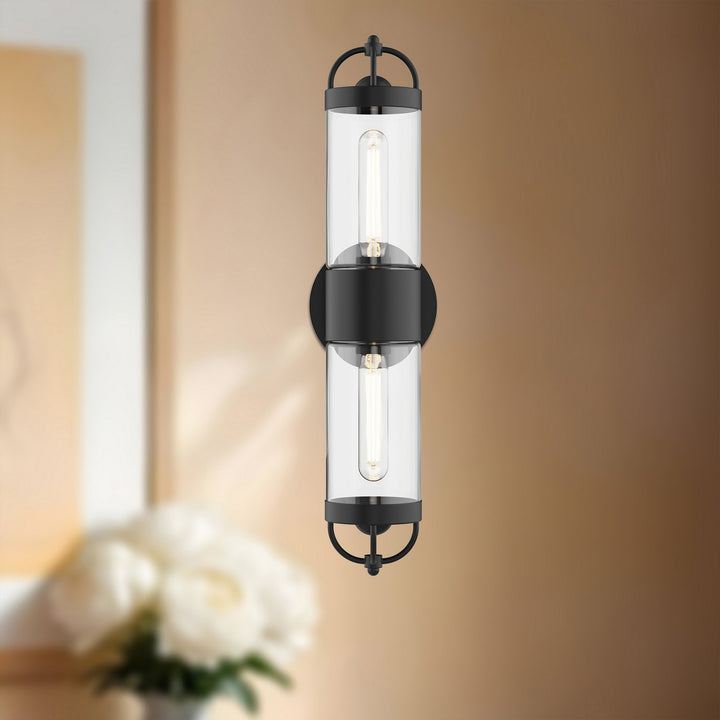 Alora Canada - WV461102MB - Two Light Wall Sconce - Lancaster - Matte Black