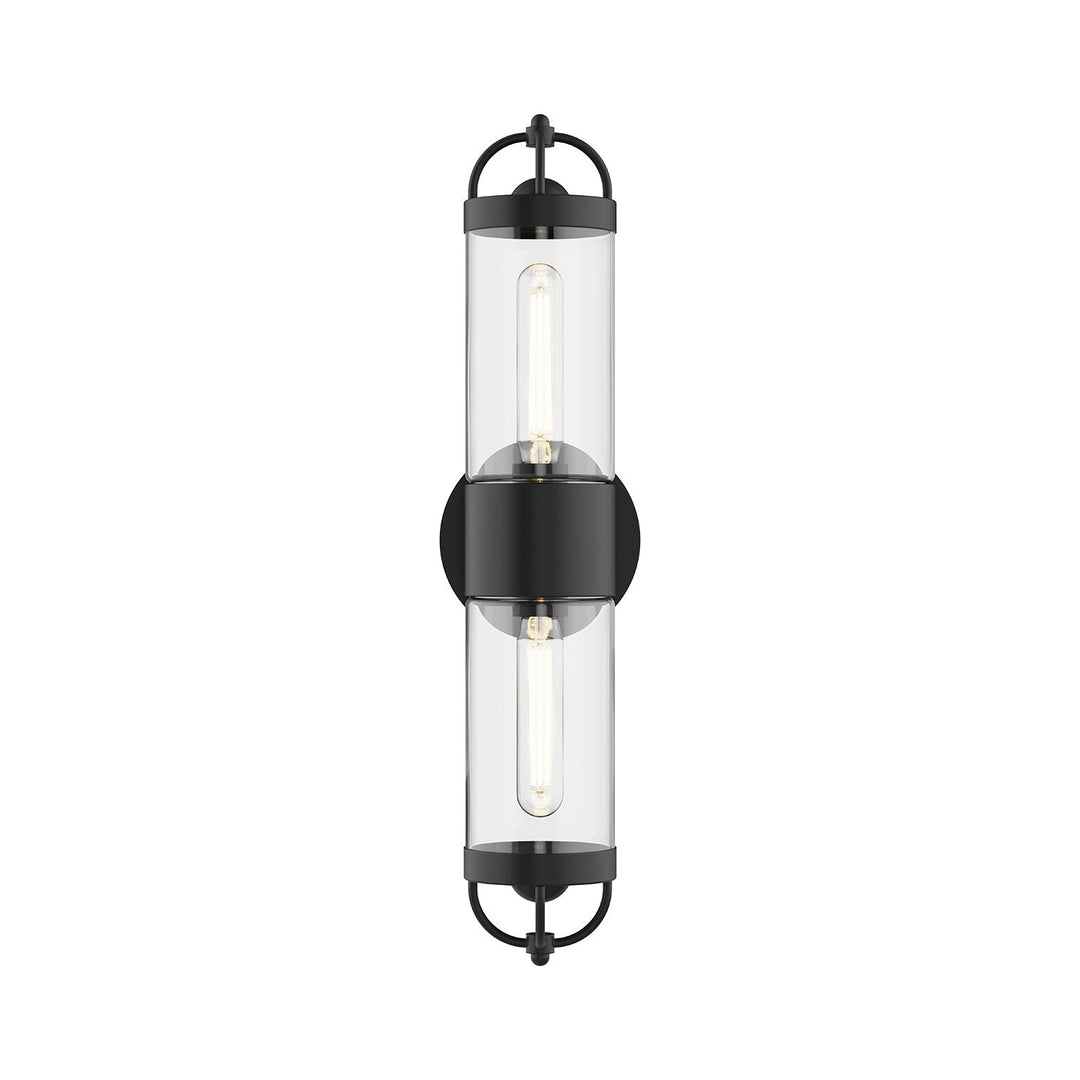 Lancaster Two Light Wall Sconce in Matte Black Alora Canada
