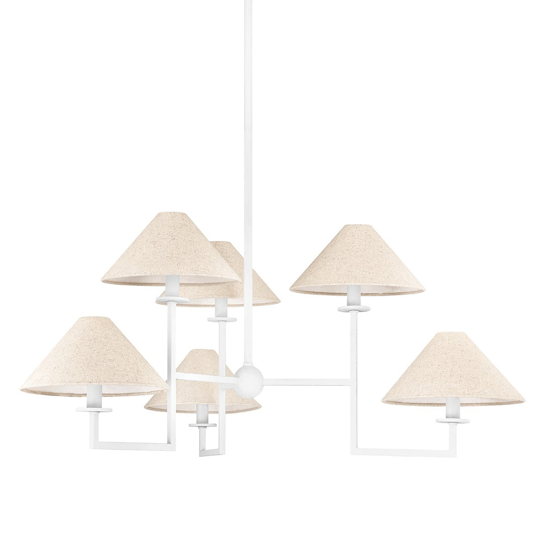 Gladwyne Six Light Chandelier in Textured White - available from The Lighting Shoppe, trusted by Canadian homeowners