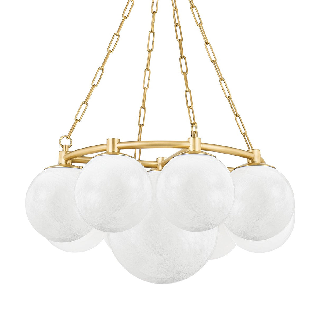 Thornwood Nine Light Chandelier in Aged Brass - available from The Lighting Shoppe, trusted by Canadian homeowners
