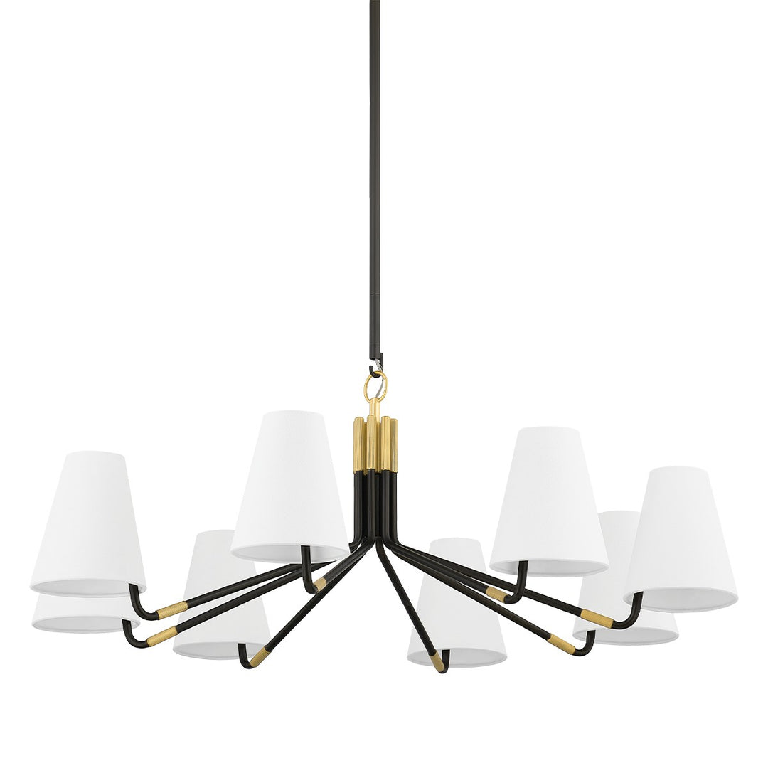 Stanwyck Eight Light Chandelier in Aged Brass/Distressed Bronze - available from The Lighting Shoppe, trusted by Canadian homeowners