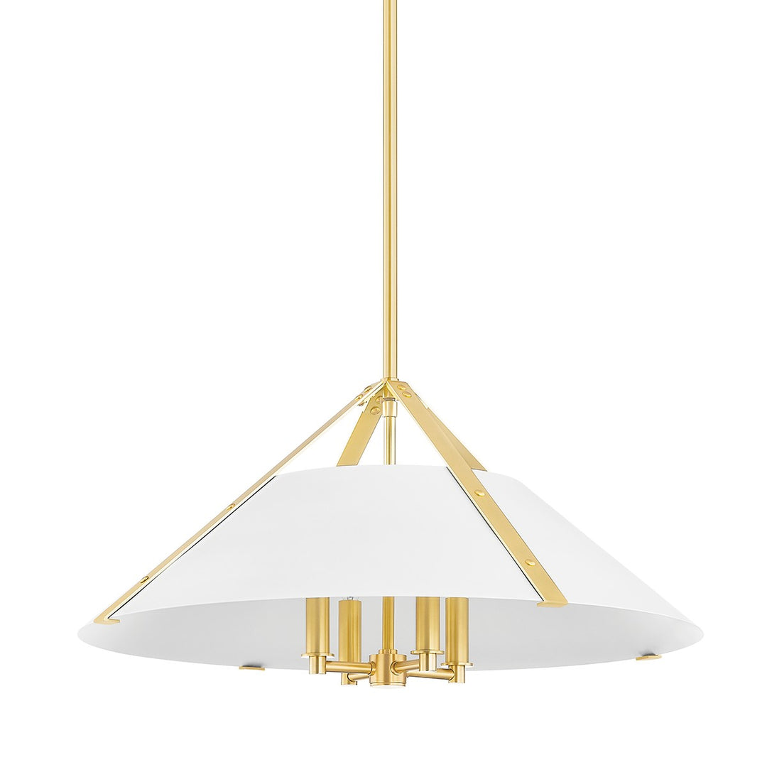 Raymond One Light Pendant in Aged Brass/Soft White - available from The Lighting Shoppe, trusted by Canadian homeowners