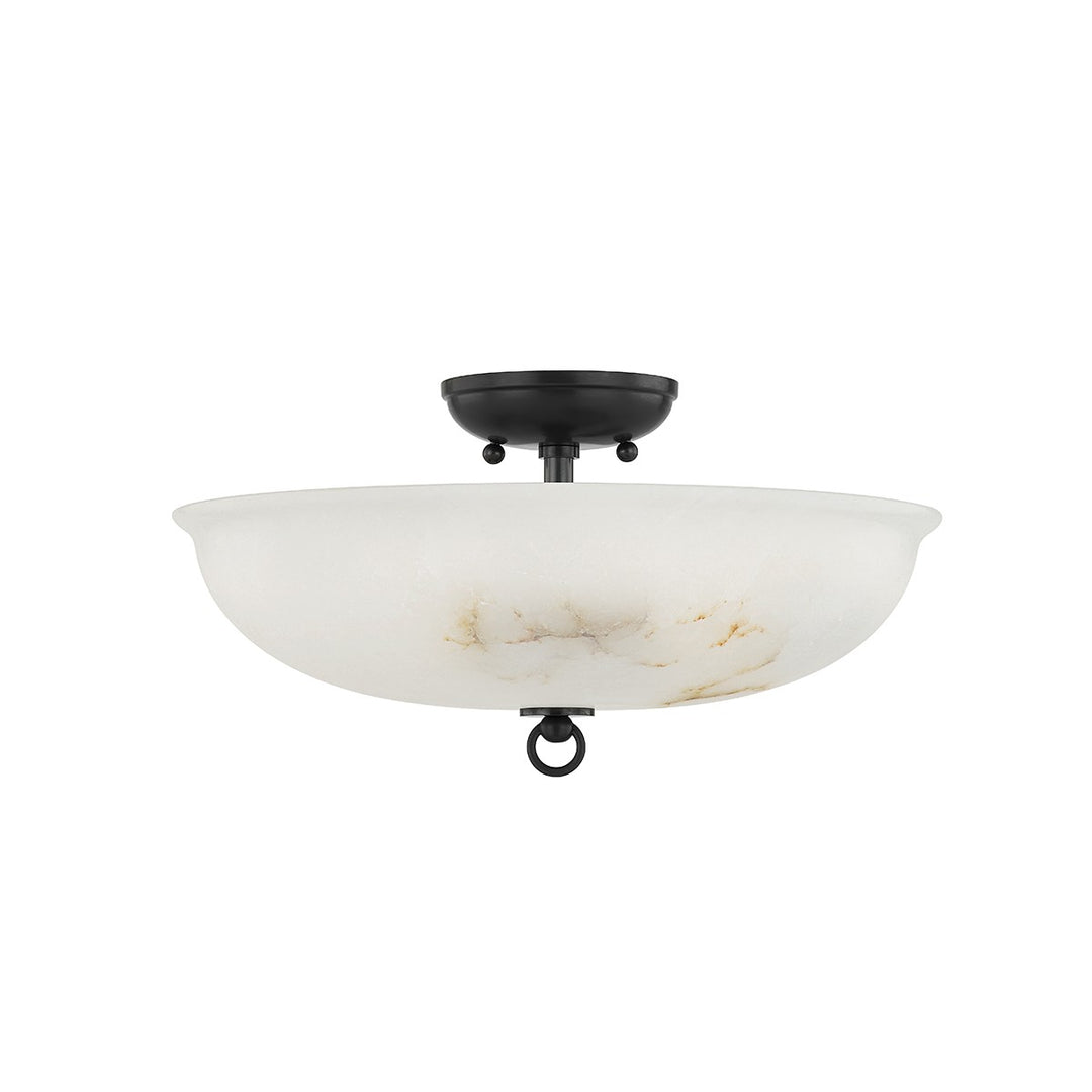 Somerset Three Light Semi Flush Mount in Distressed Bronze - available from The Lighting Shoppe, trusted by Canadian homeowners