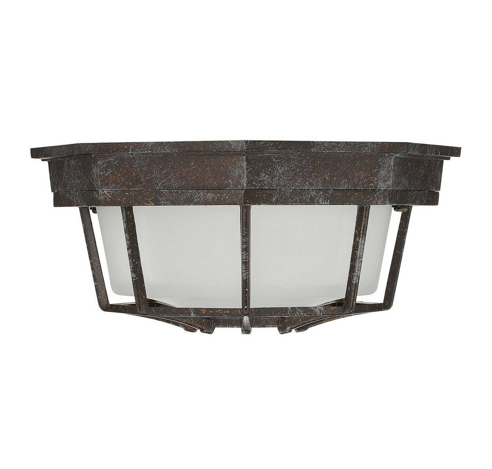 Exterior Collections One Light Flush Mount in Rustic Bronze Savoy House