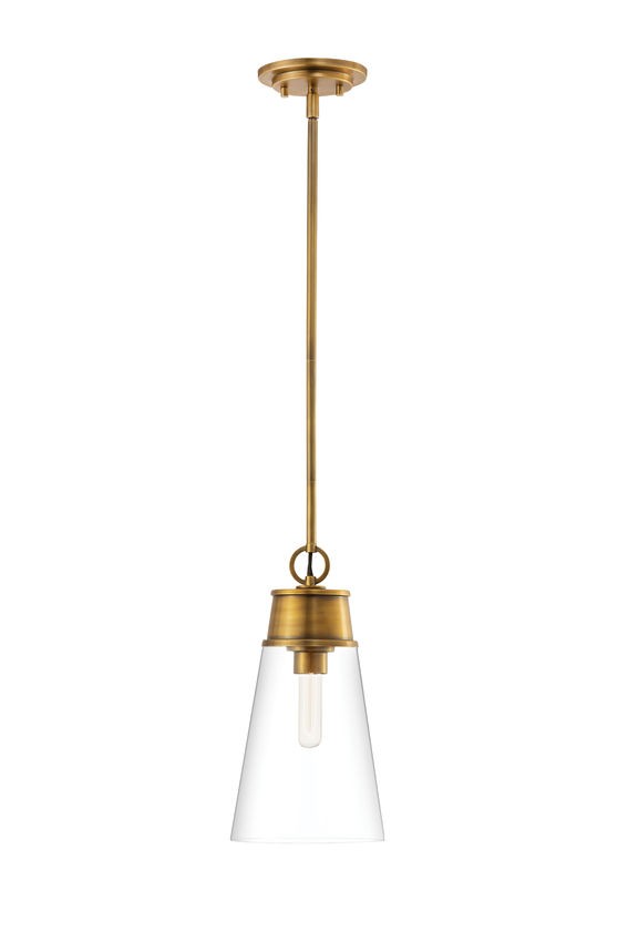 Wentworth One Light Pendant in Rubbed Brass - available from The Lighting Shoppe, trusted by Canadian homeowners