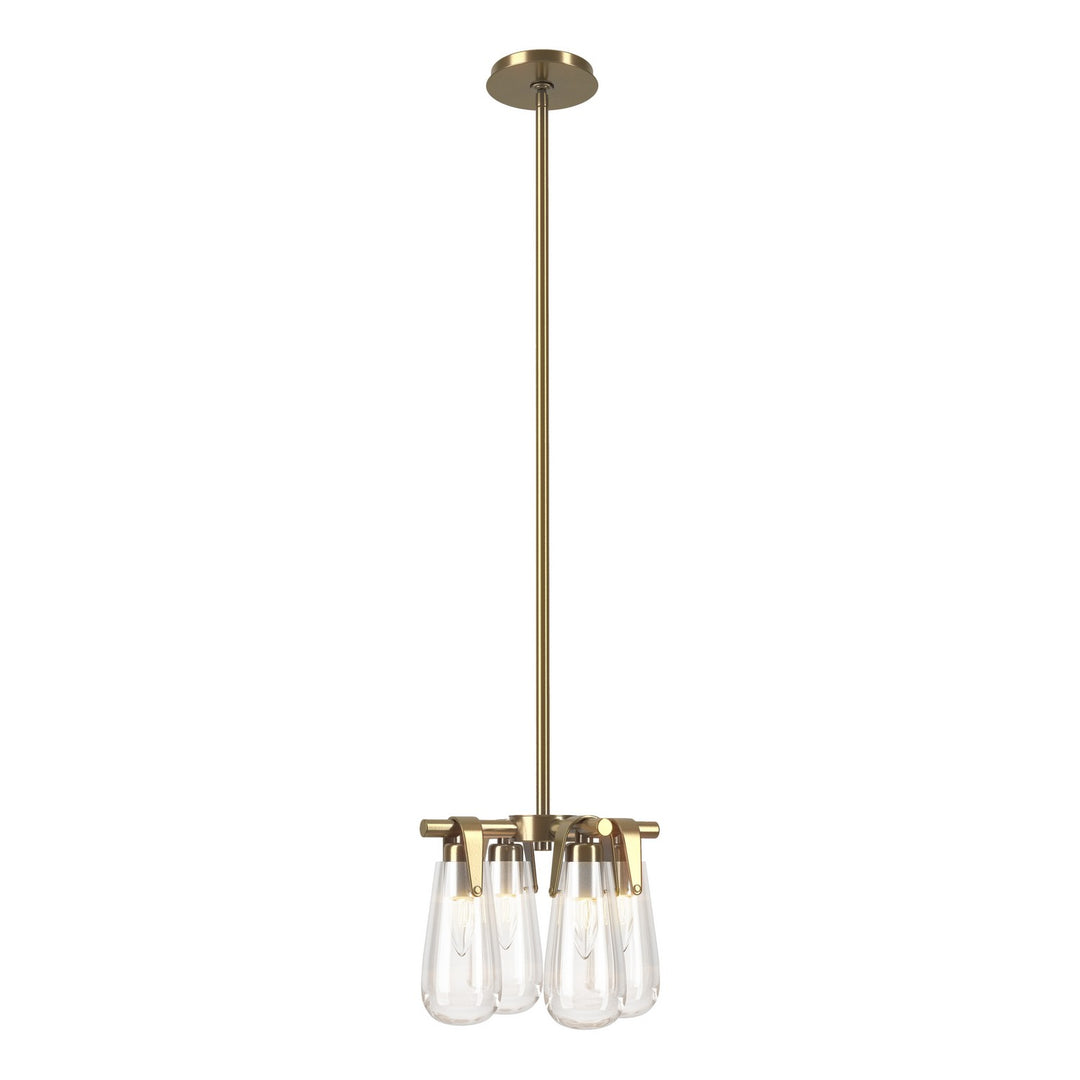 Eos Four Light Semi-Flush/Pendant in Modern Brass - available from The Lighting Shoppe, trusted by Canadian homeowners