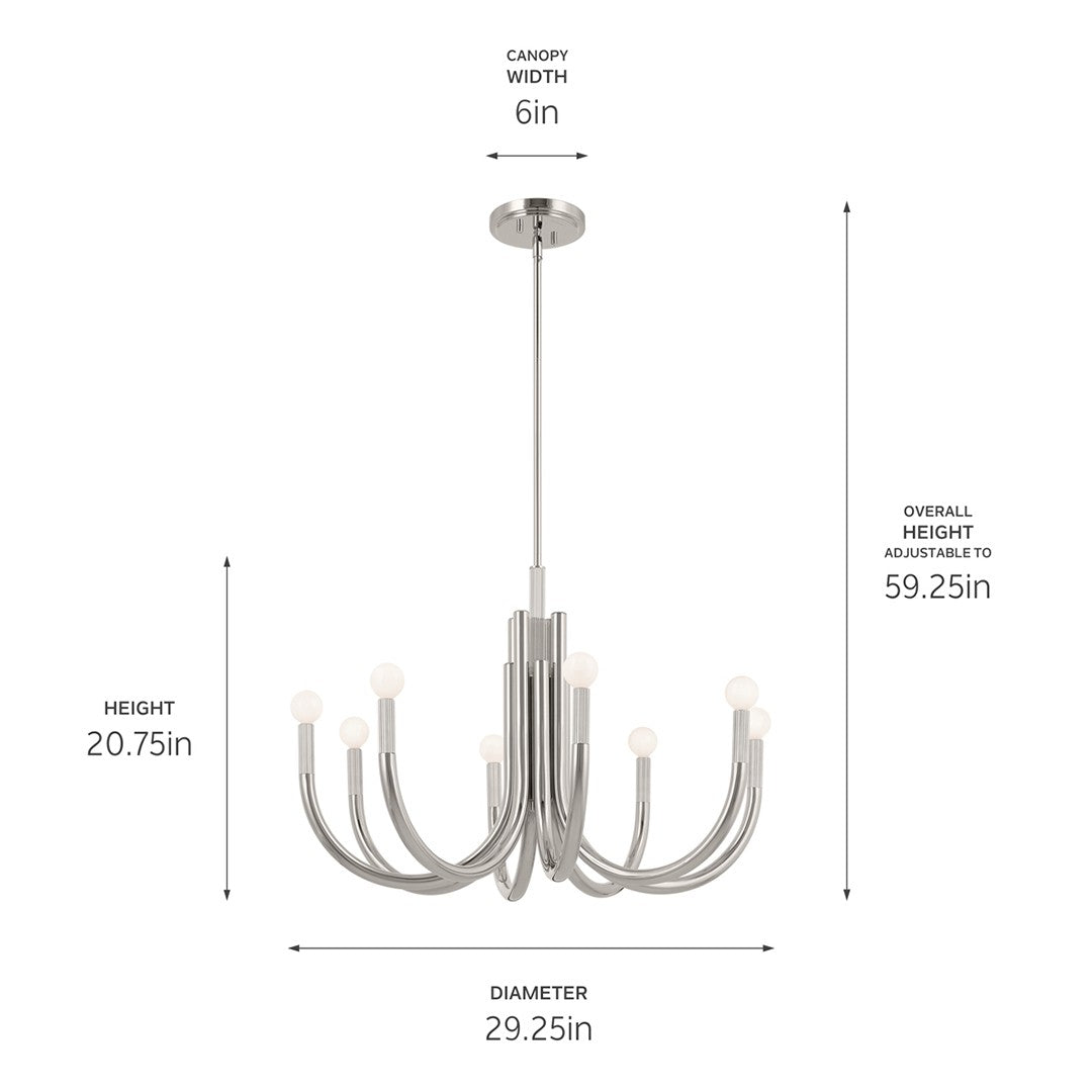 Kichler Canada - 52550PN - Eight Light Chandelier - Odensa - Polished Nickel