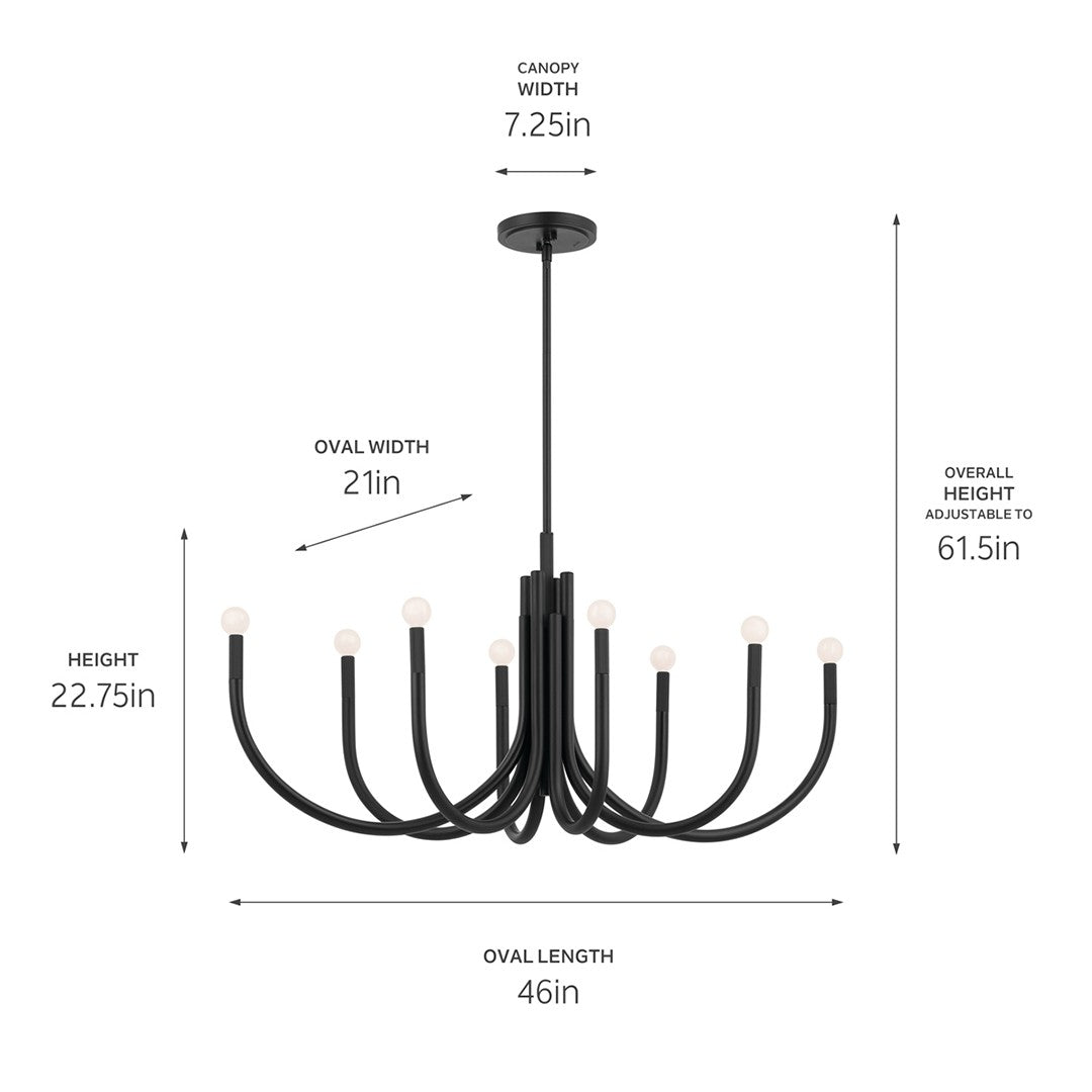 Kichler Canada - 52553BK - Eight Light Chandelier - Odensa - Black