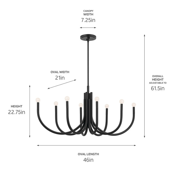 Kichler Canada - 52553BK - Eight Light Chandelier - Odensa - Black