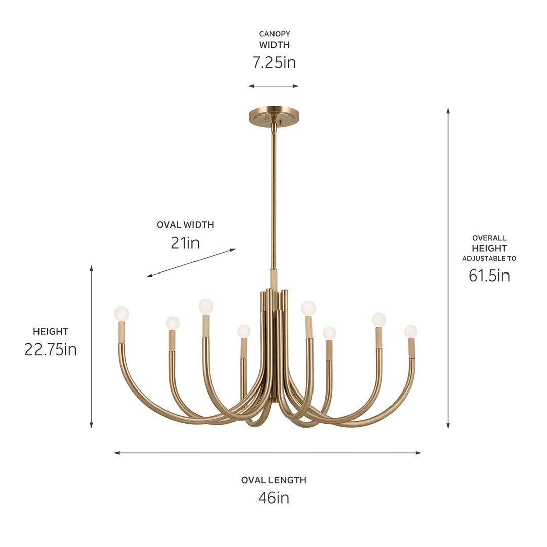 Kichler Canada - 52553CPZ - Eight Light Chandelier - Odensa - Champagne Bronze