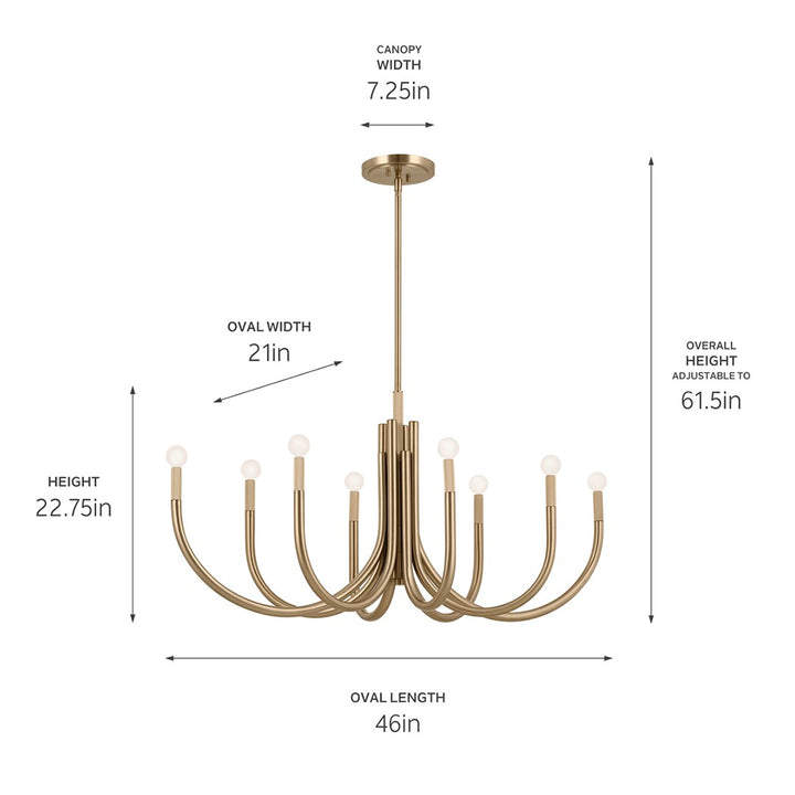 Kichler Canada - 52553CPZ - Eight Light Chandelier - Odensa - Champagne Bronze