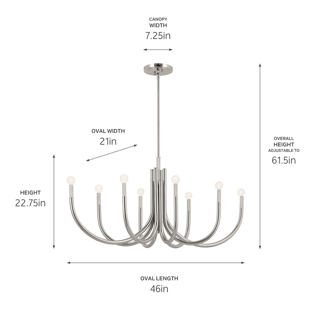 Kichler Canada - 52553PN - Eight Light Chandelier - Odensa - Polished Nickel