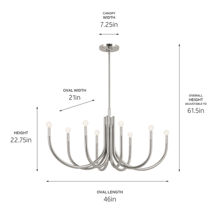 Kichler Canada - 52553PN - Eight Light Chandelier - Odensa - Polished Nickel