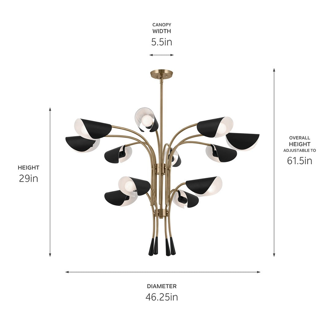 Kichler Canada - 52561CPZBK - 12 Light Chandelier - Arcus - Champagne Bronze