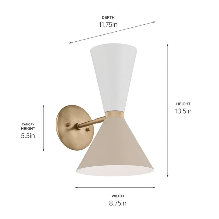 Kichler Canada - 52570CPZGRG - Two Light Wall Sconce - Phix - Champagne Bronze