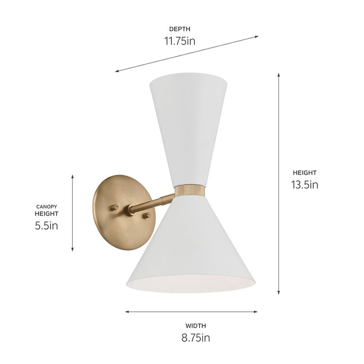 Kichler Canada - 52570CPZWH - Two Light Wall Sconce - Phix - Champagne Bronze