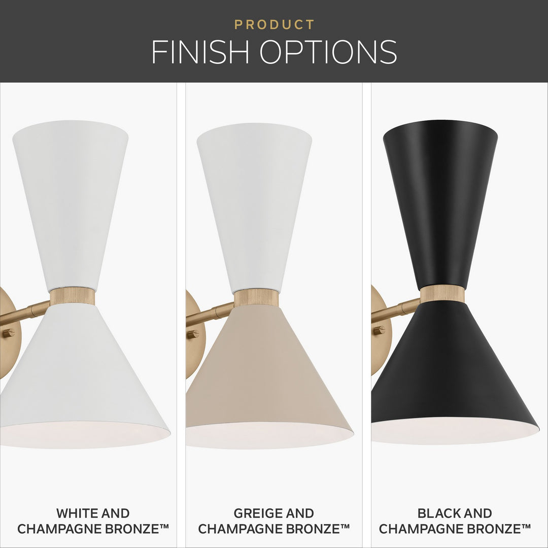 Kichler Canada - 52570CPZWH - Two Light Wall Sconce - Phix - Champagne Bronze