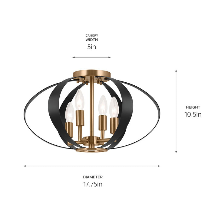 Kichler Canada - 52588CPZ - Four Light Flush Mount - Cecil - Champagne Bronze