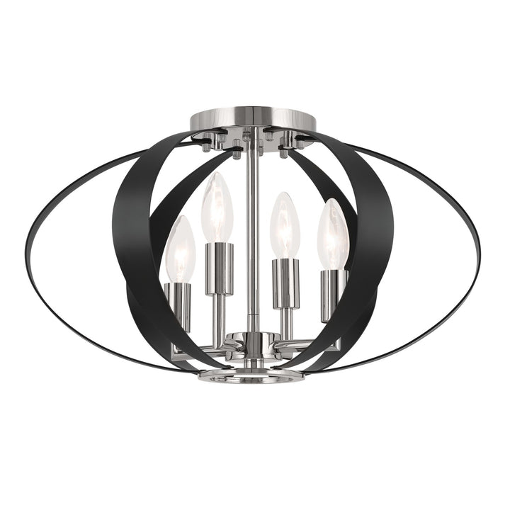 Kichler Canada - 52588PN - Four Light Flush Mount - Cecil - Polished Nickel