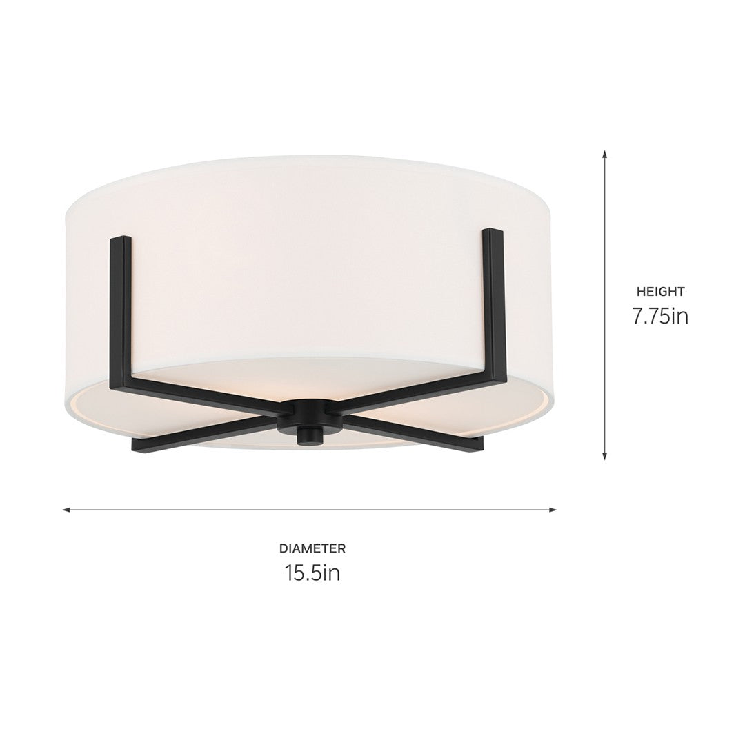 Kichler Canada - 52593BK - Two Light Flush Mount - Malen - Black