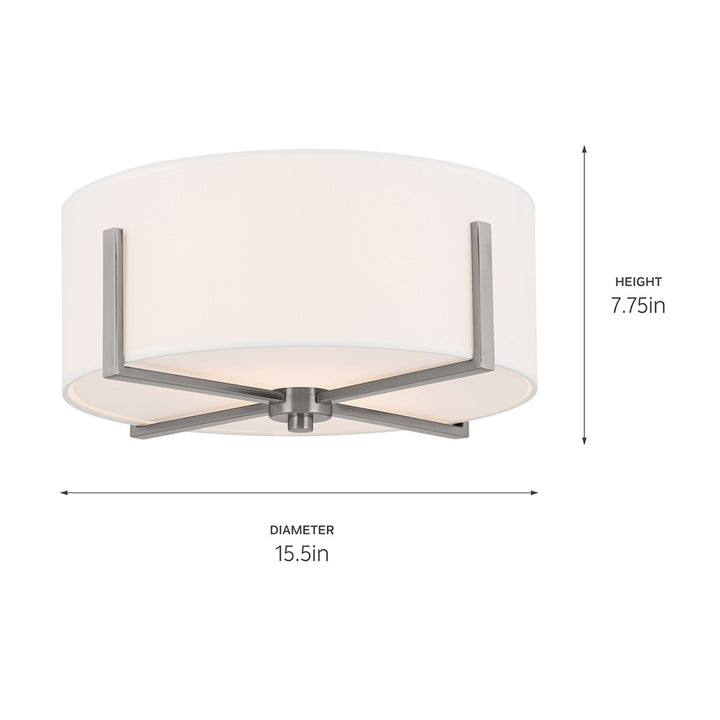 Kichler Canada - 52593CLP - Two Light Flush Mount - Malen - Classic Pewter