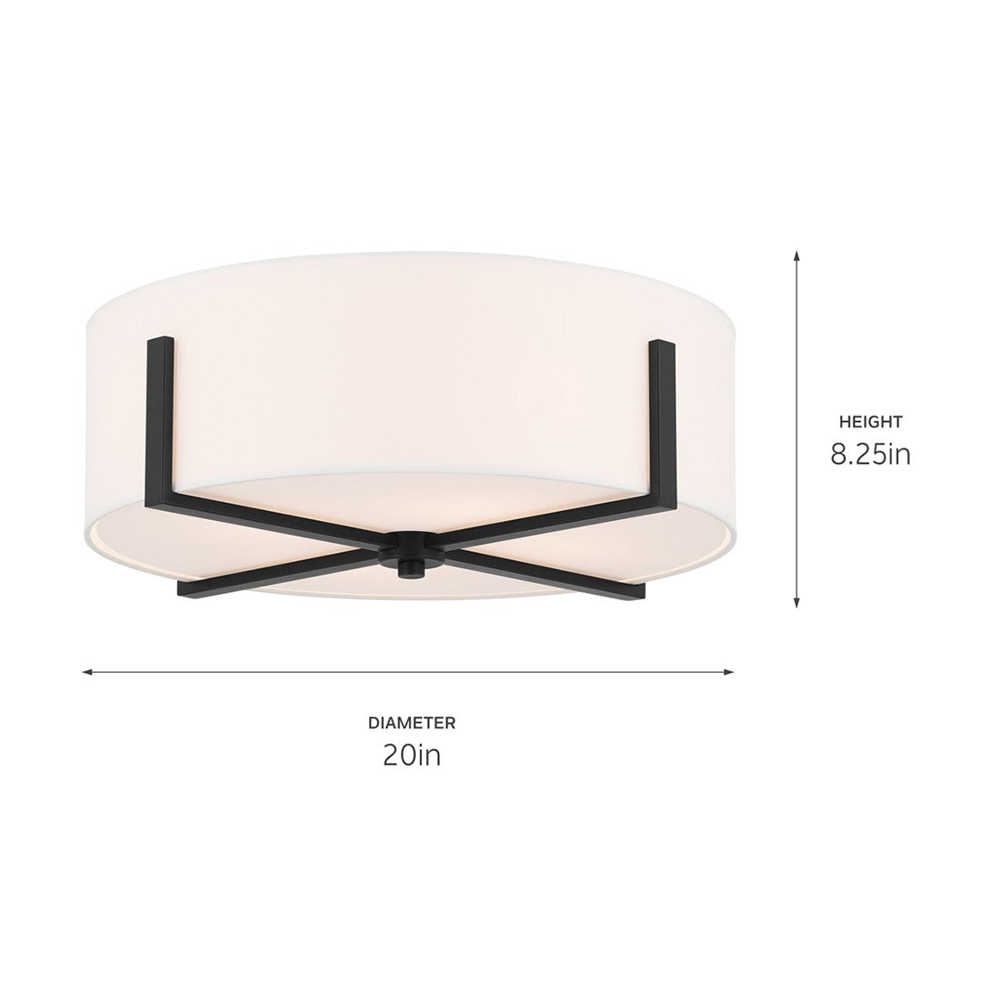 Kichler Canada - 52594BK - Four Light Flush Mount - Malen - Black