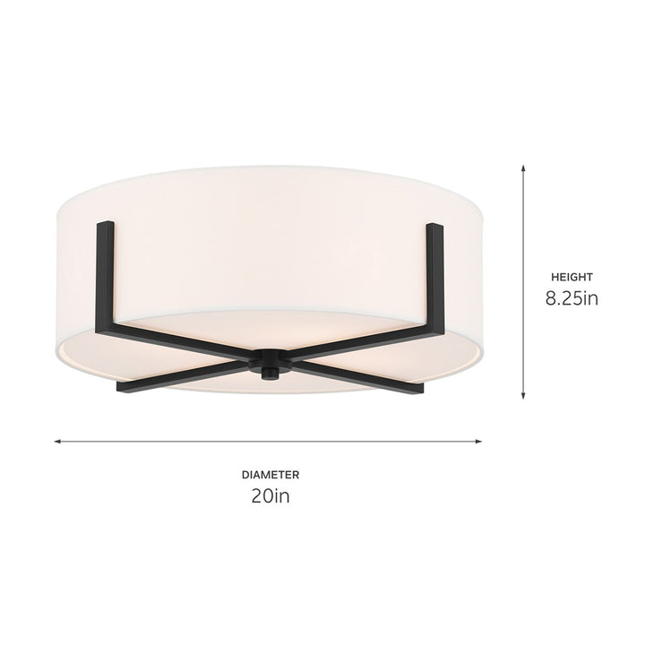 Kichler Canada - 52594BK - Four Light Flush Mount - Malen - Black