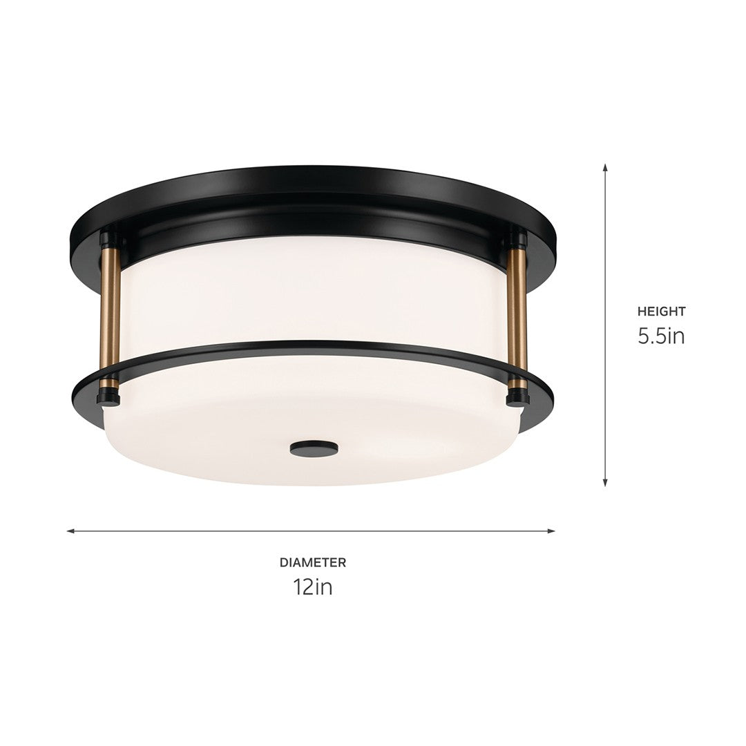 Kichler Canada - 52595BKCPZ - Two Light Flush Mount - Brit - Black