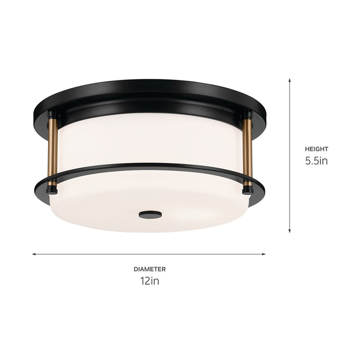 Kichler Canada - 52595BKCPZ - Two Light Flush Mount - Brit - Black