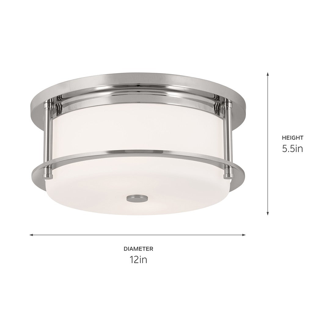 Kichler Canada - 52595PN - Two Light Flush Mount - Brit - Polished Nickel