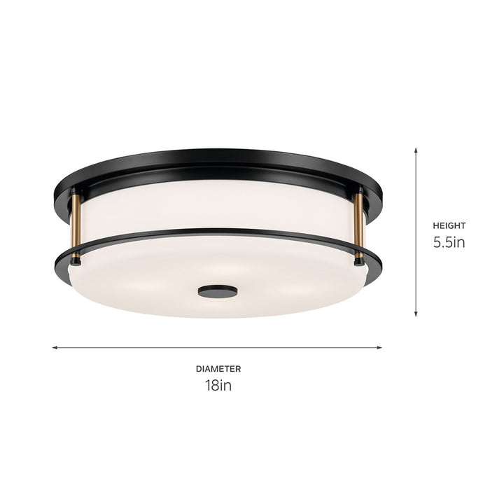Kichler Canada - 52597BKCPZ - Four Light Flush Mount - Brit - Black