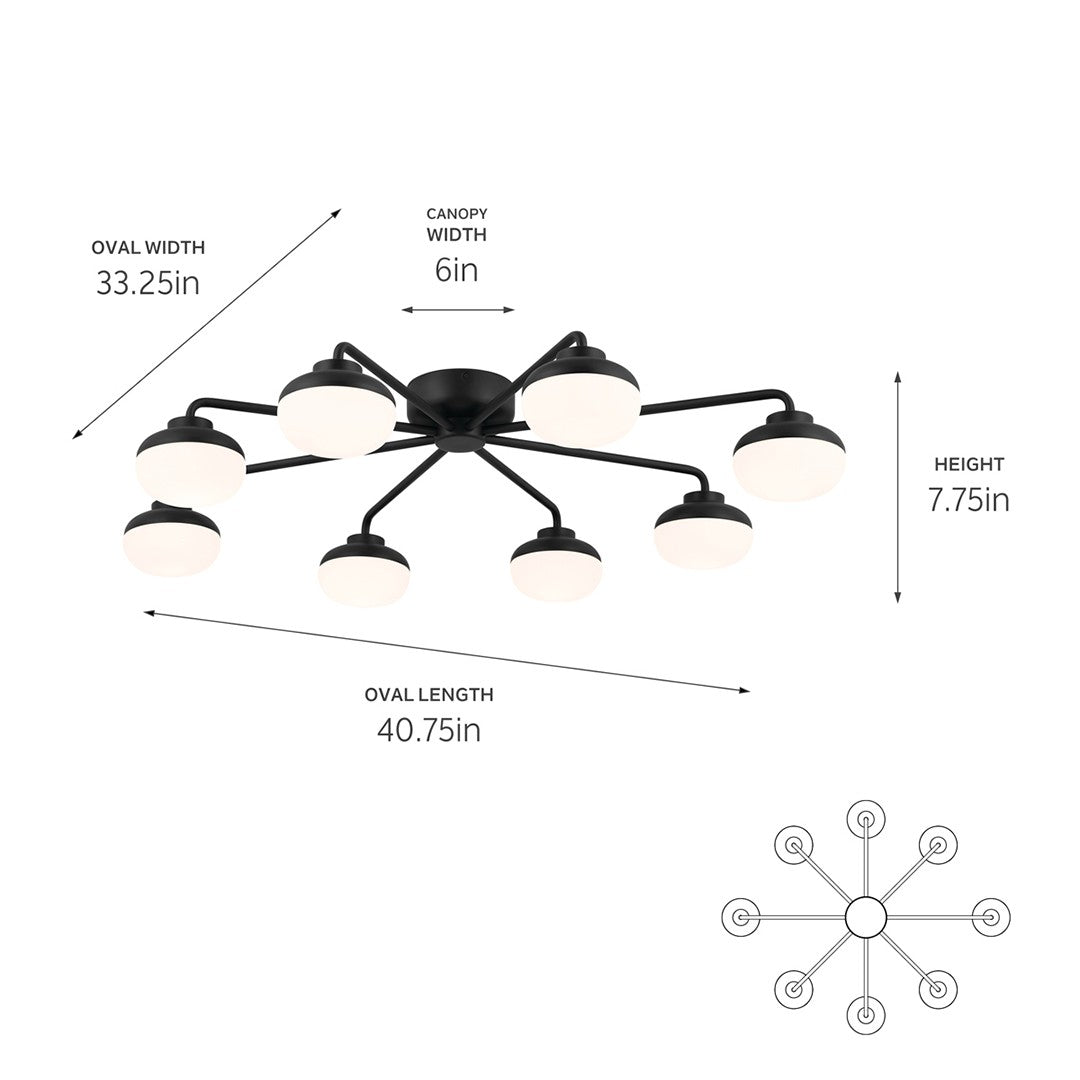 Kichler Canada - 52608BK - LED Semi Flush Mount - Remy - Black