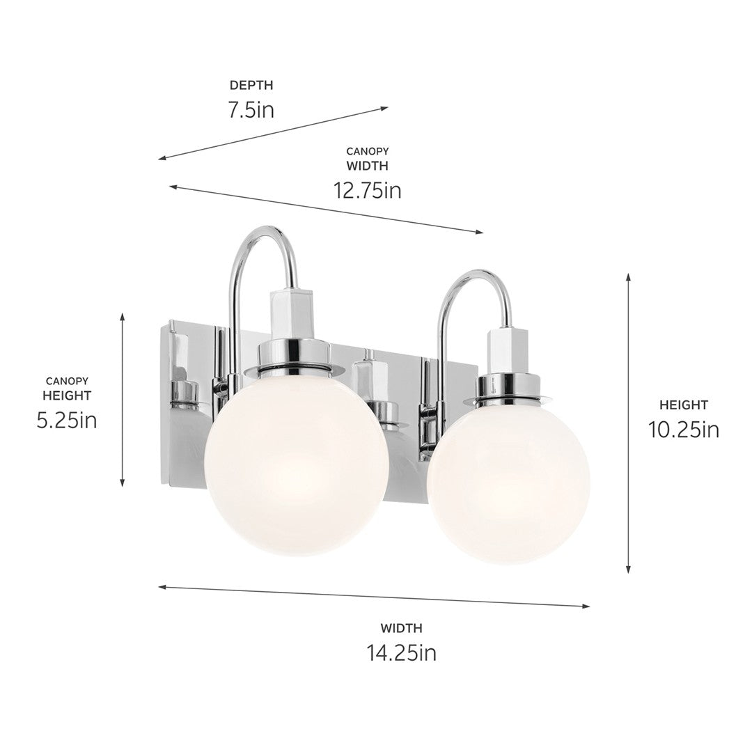 Kichler Canada - 55150CH - Two Light Bath - Hex - Chrome
