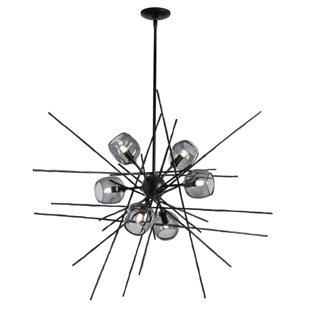 Hubbardton Forge Canada - 131590-SKT-MULT-10-YL0709 - Six Light Pendant - Griffin - Black