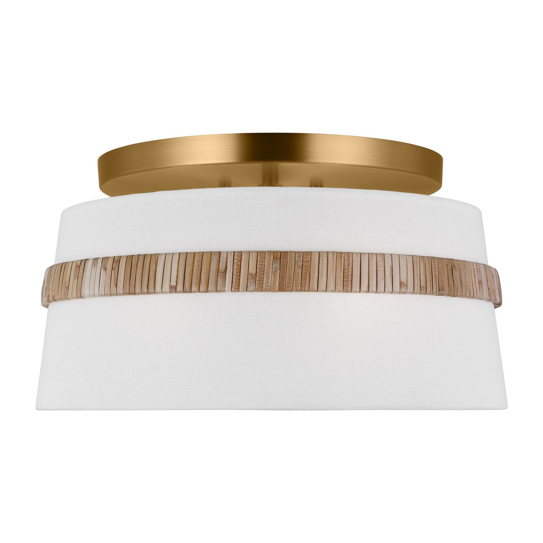 Cordtlandt Three Light Semi-Flush Mount in Rattan - available from The Lighting Shoppe, trusted by Canadian homeowners