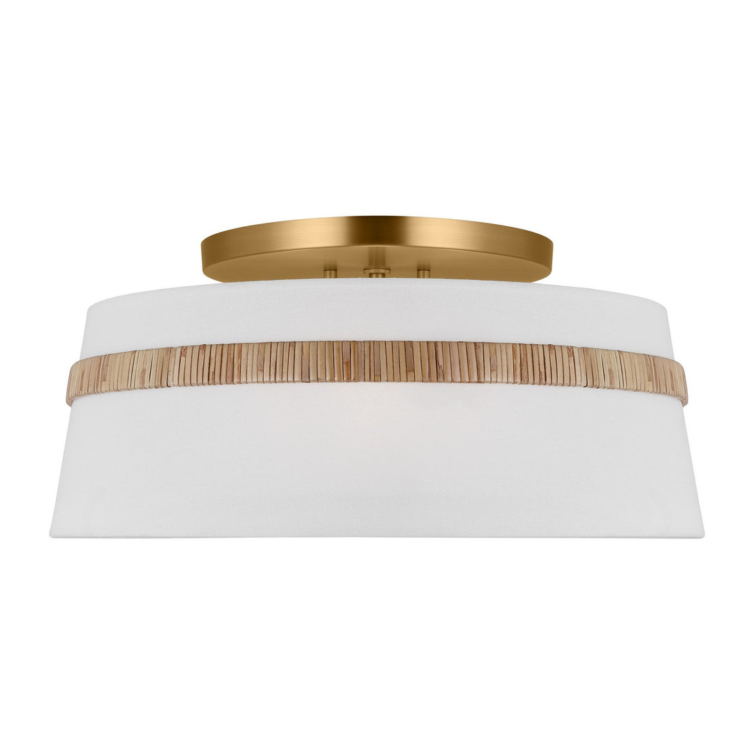 Cordtlandt Three Light Semi-Flush Mount in Rattan - available from The Lighting Shoppe, trusted by Canadian homeowners