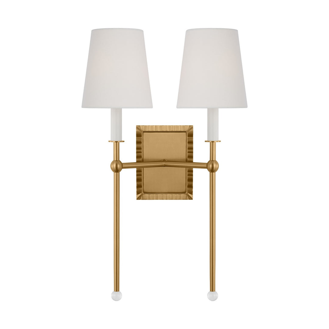Baxley Two Light Wall Sconce in Burnished Brass - available from The Lighting Shoppe, trusted by Canadian homeowners