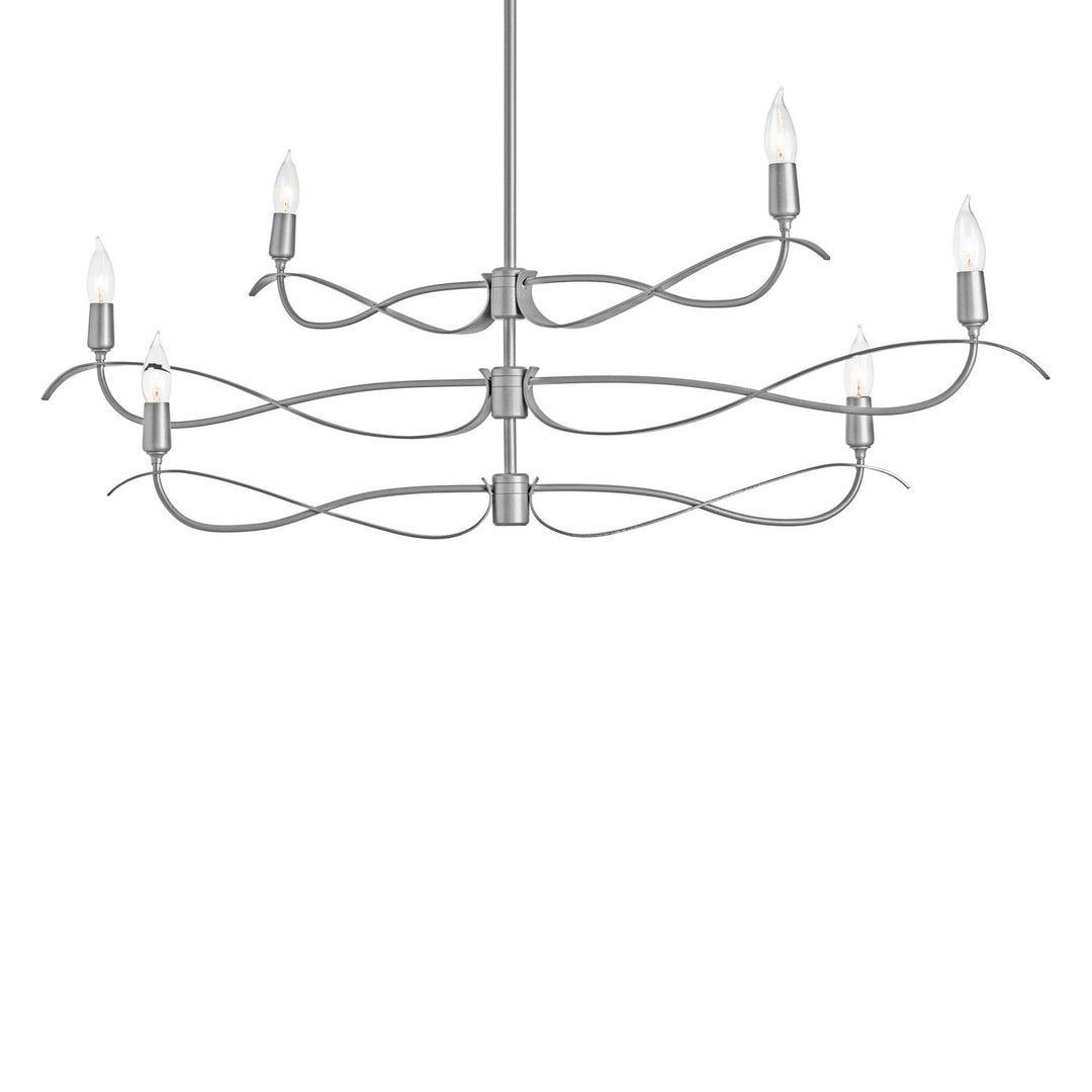 Hubbardton Forge Canada - 136350-SKT-MULT-82 - Six Light Chandelier - Willow - Vintage Platinum