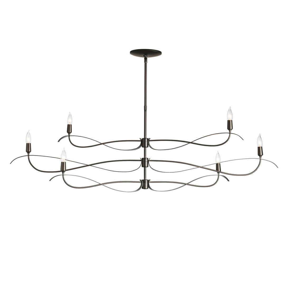 Hubbardton Forge Canada - 136352-SKT-MULT-07 - Six Light Chandelier - Willow - Dark Smoke