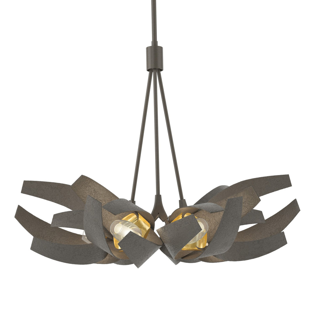 Hubbardton Forge Canada - 136502-SKT-MULT-07-BR-YE0352 - Six Light Pendant - Corona - Dark Smoke