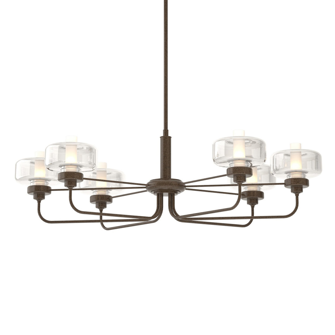Hubbardton Forge Canada - 137840-SKT-MULT-05-YE0592 - Six Light Pendant - Nola - Bronze
