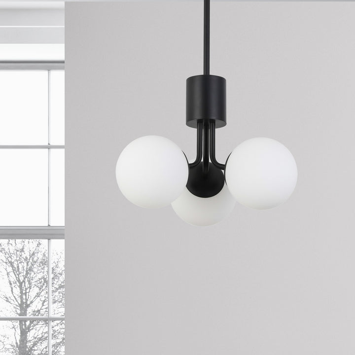 Dainolite Canada - AMA-153P-MB - Three Light Chandelier - Amanda - Matte Black