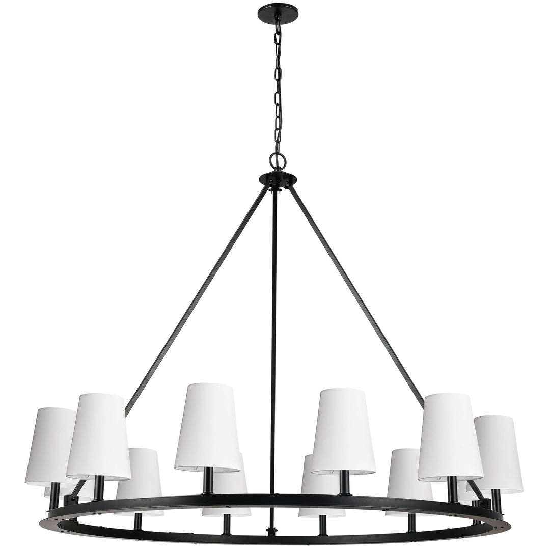 Colby 12 Light Chandelier in Matte Black - available from The Lighting Shoppe, trusted by Canadian homeowners