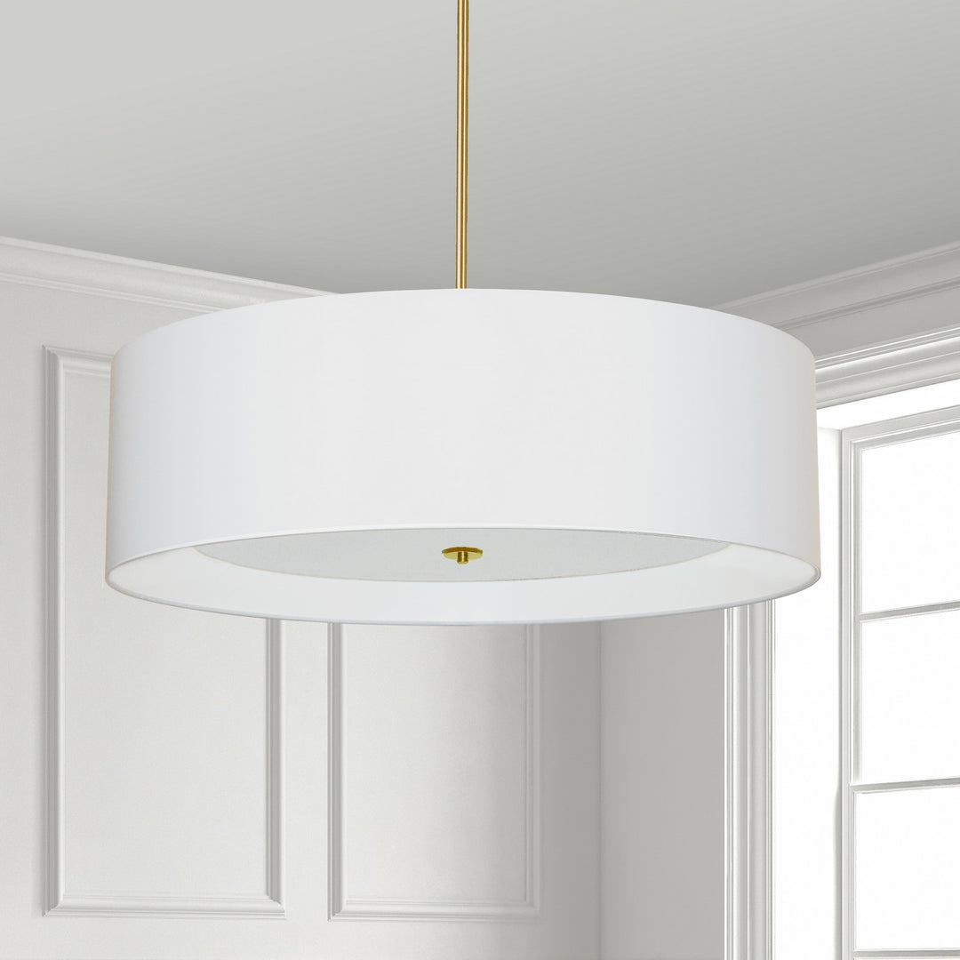 Dainolite Canada - HEL-304P-AGB-WH - Four Light Pendant - Helena - Aged Brass